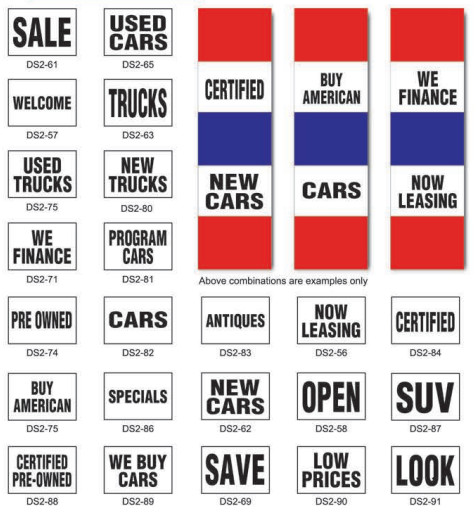5 Panel Dealer Logo & Message Stacks (3'x12')