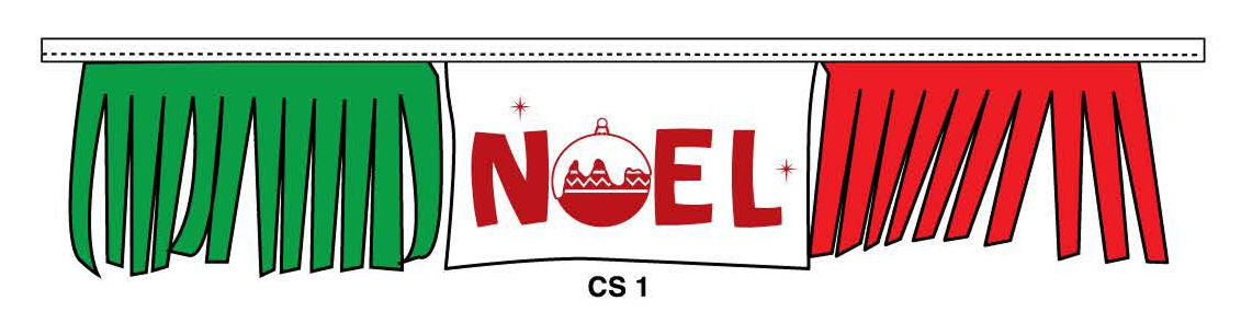 Metallic Fringe Holiday Pennants