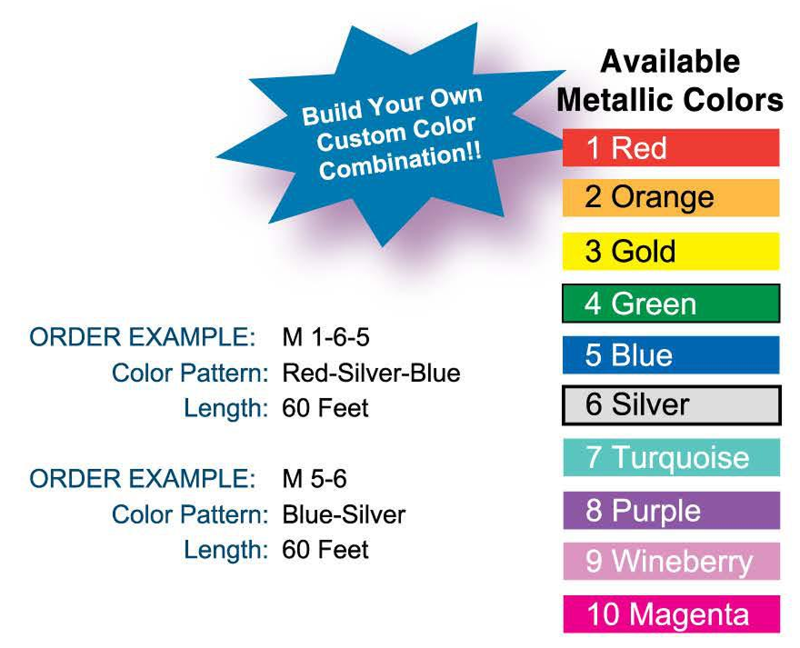 Full Cut Metallic Fringe Pennant Strings
