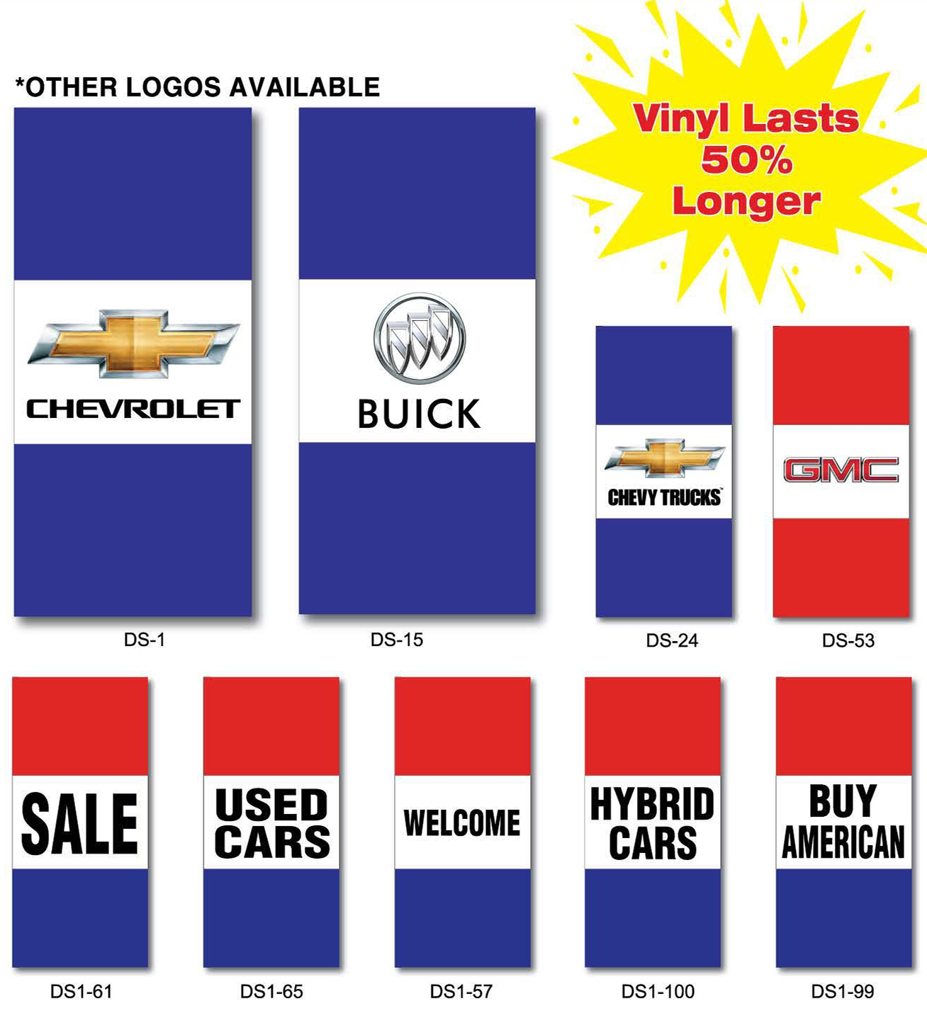 3 Panel Dealer Logo & Message Stacks (3'x8')