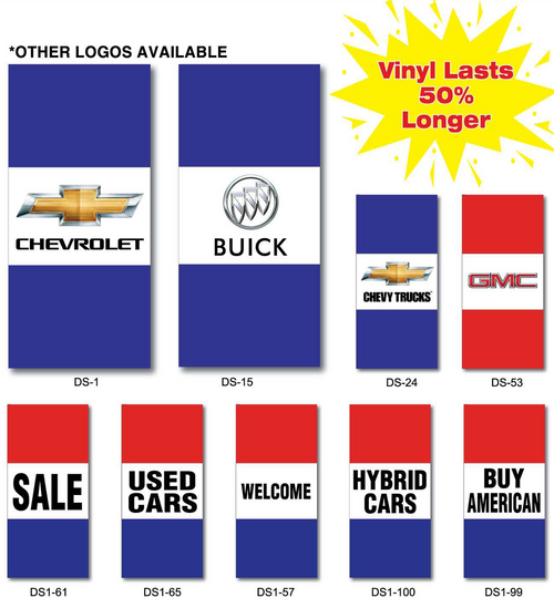 3 Panel Dealer Logo & Message Stacks (3'x8')