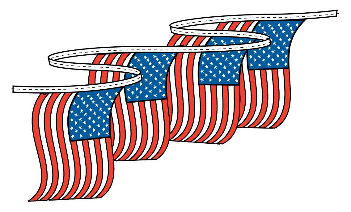 Old Glory USA Printed Pennant Strings (60')
