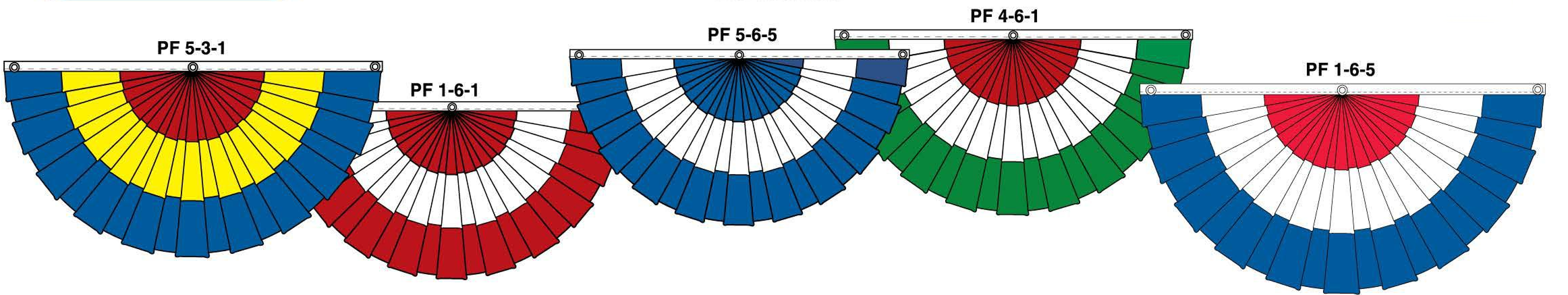 3-Panel Pleated Fans (3'x6')