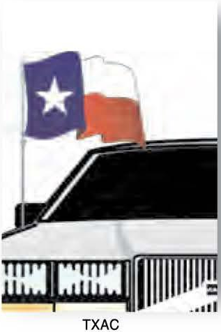 USA & Texas Automotive Antenna Pennants