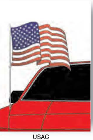 USA & Texas Automotive Antenna Pennants