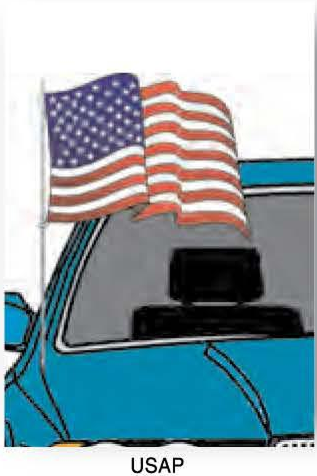 USA & Texas Automotive Antenna Pennants