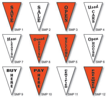 Vinyl Printed Message Pennant Strings