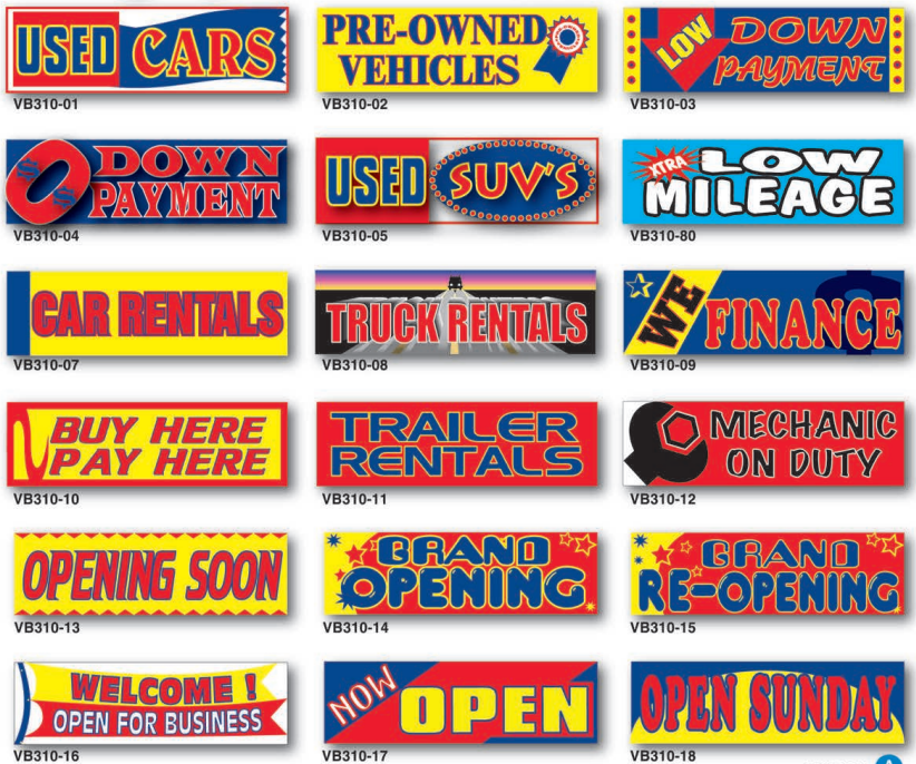 Stock Multi-Colored Vinyl Message Banners