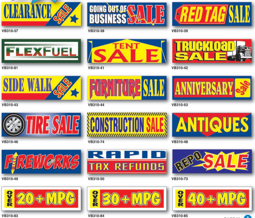 Stock Multi-Colored Vinyl Message Banners