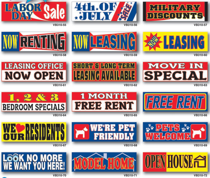 Stock Multi-Colored Vinyl Message Banners